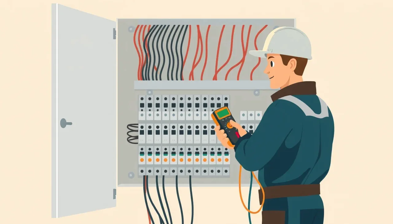 Majiteľ domu kontroluje centrálnu dotykovú jednotku inteligentnej elektroinštalácie na stene