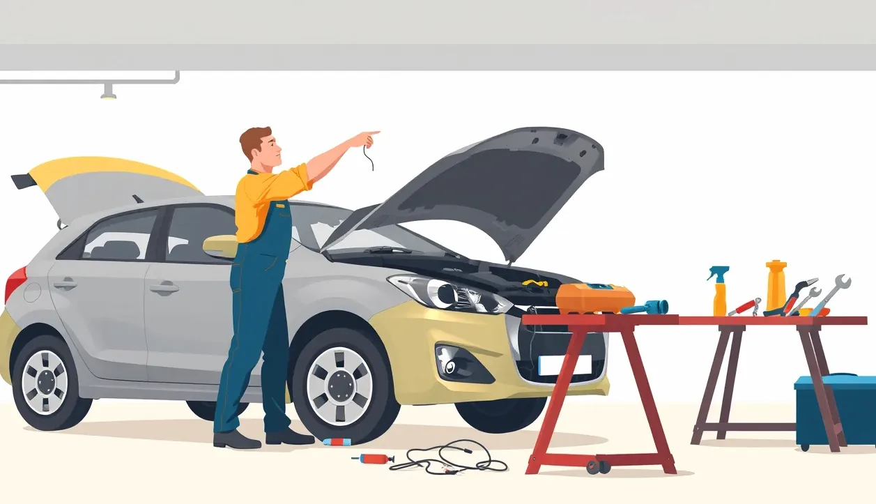 Servisný technik nastavuje diagnostický kalibračný panel pred prednou kamerou vozidla