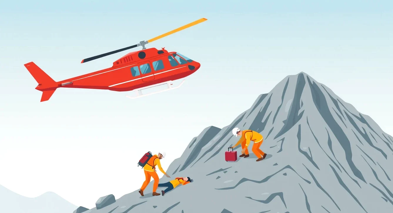 Turista v prilbe lezie po zaistenej ceste via ferrata na skalnej stene