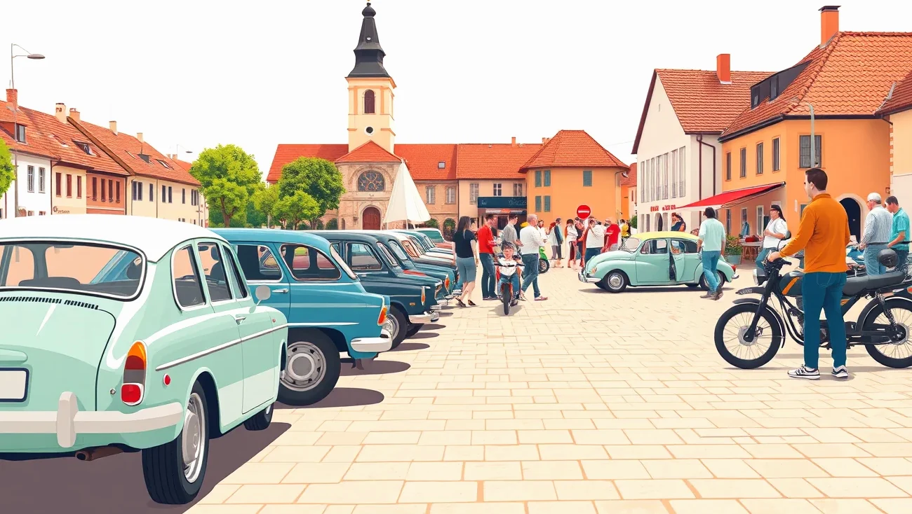 Veterán s historickými evidenčnými číslami na ceste počas zrazu
