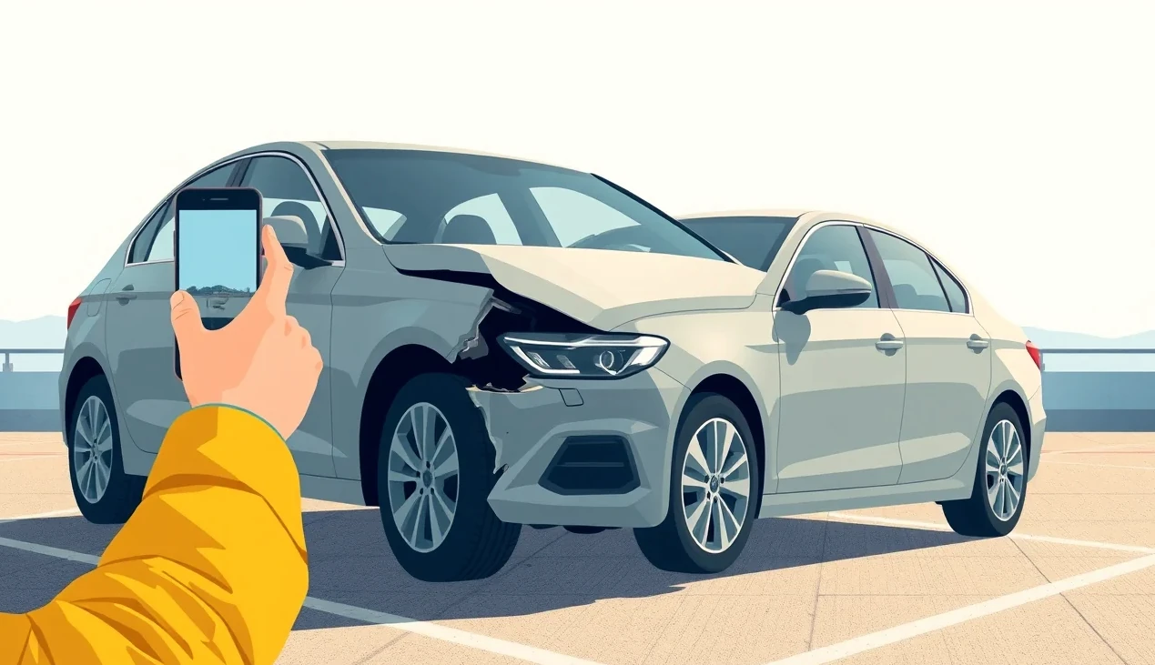 Automechanik kontroluje poškodený nárazník a predné svetlo vozidla v autoservise