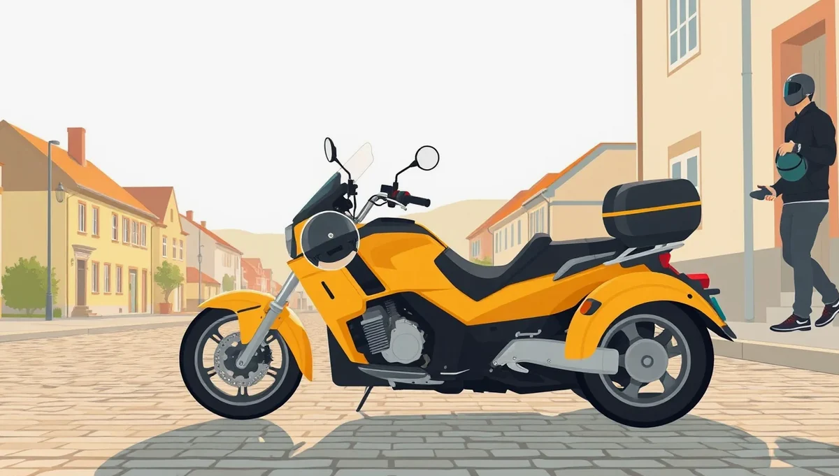 Detail tachometra a riadidiel trojkolesového motocykla pri kontrole dokladov