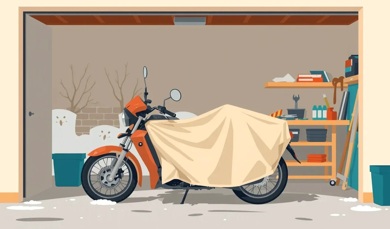 Detail predného kolesa a riadidiel moderného motocykla zaparkovaného pred administratívnou budovou