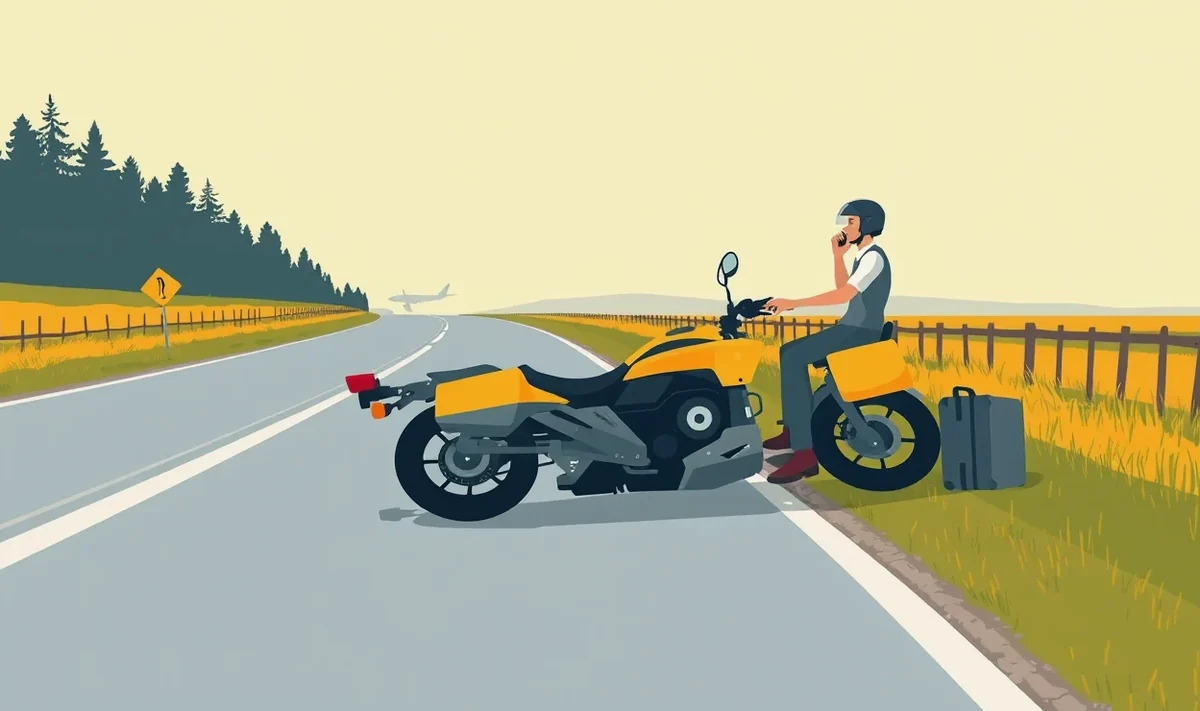Dve cestovné motorky na štrkovej ceste v lesnom teréne