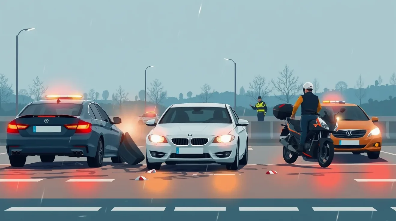 Likvidátor s tabletom podrobne kontroluje poškodený predný nárazník osobného automobilu