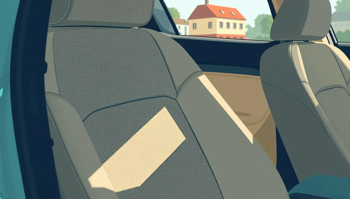 Detail roztrhnutého a opotrebovaného koženého čalúnenia na sedadle vodiča