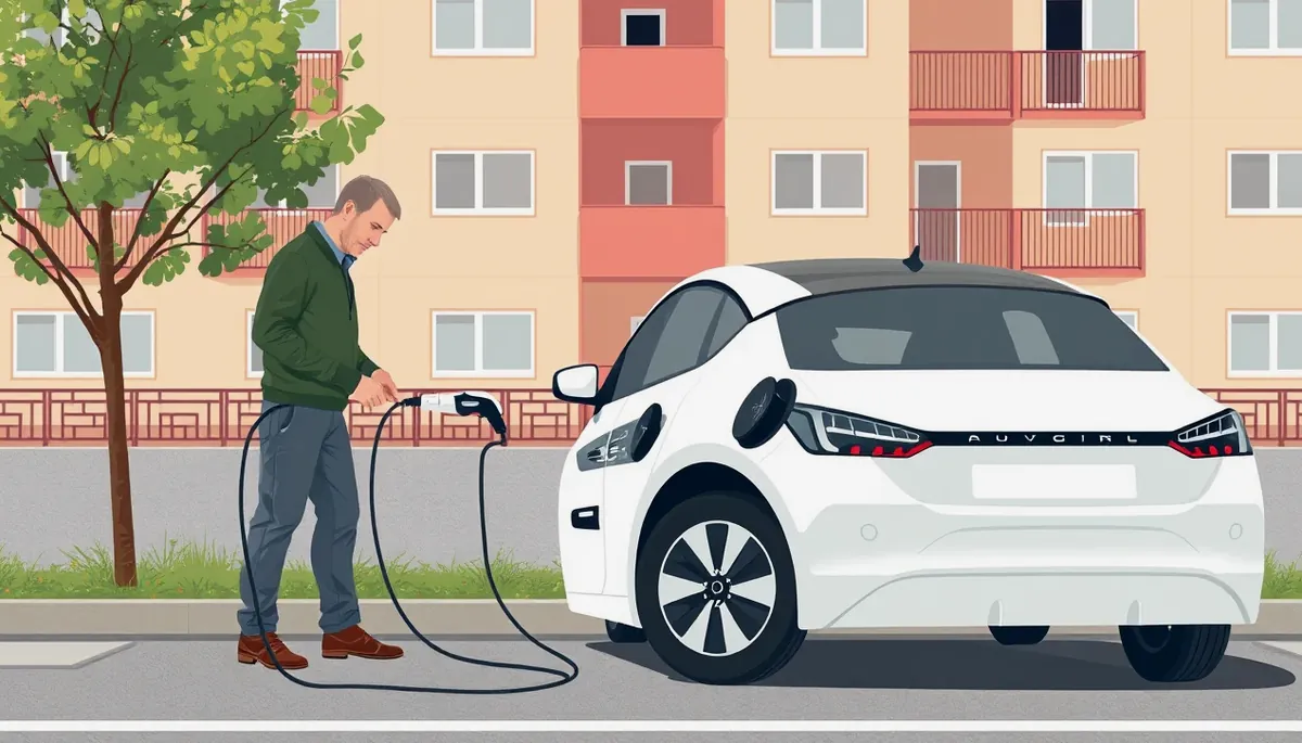Technik dokumentuje stav poškodeného elektrického vozidla po dopravnej nehode