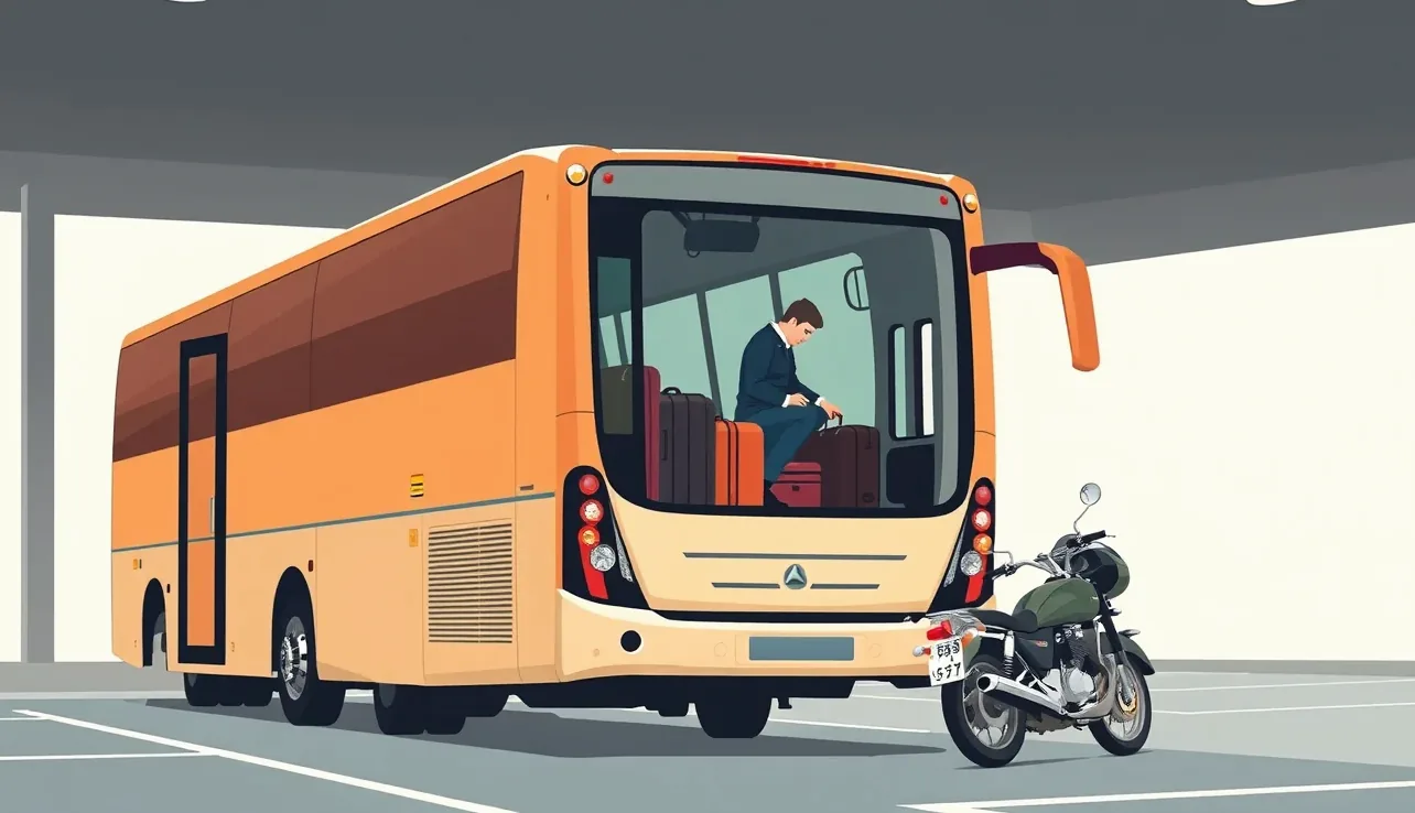 Moderný mestský kĺbový autobus stojaci na zastávke s otvorenými dverami