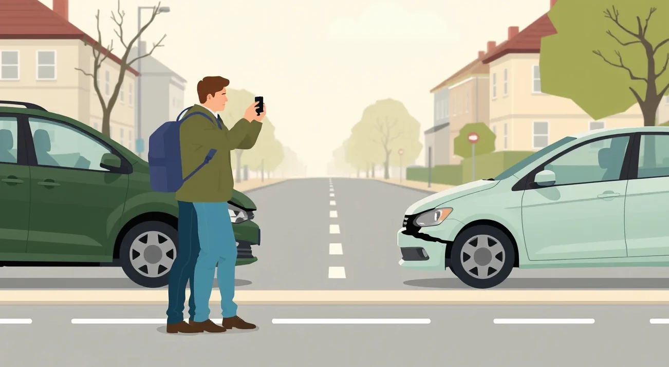 Mladý vodič kontroluje predpis poistného a faktúru za auto